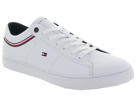 TOMMY HILFIGER ESSENTIAL LEATHER SNEAKER<br>Blanc
